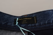 Blue Jeans Jacquard Majolica High Waist Pants