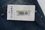 Blue Wash Denim Cotton Stretch Baggy Fit Jeans