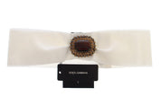 White Crystal Brass Wide Waist Runway Belt