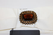 White Crystal Brass Wide Waist Runway Belt