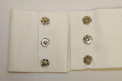 White Crystal Brass Wide Waist Runway Belt