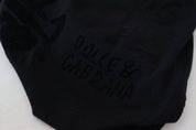 Black Wool Logo Pattern Crewneck Pullover Sweater