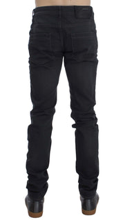 Gray Cotton Stretch Slim Fit Jeans