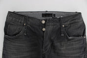Gray Cotton Regular Low Fit Jeans