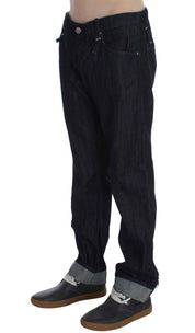 Blue Cotton Regular Straight Fit Jeans