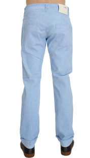 Blue Cotton Stretch Low Waist Fit Jeans