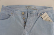 Blue Cotton Stretch Low Waist Fit Jeans