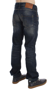 Blue Wash Straight Fit Low Waist Jeans