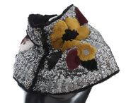 Silverfärgad paljettblommig vesslapälshalsduk med omlott