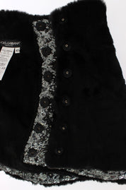 Silverfärgad paljettblommig vesslapälshalsduk med omlott