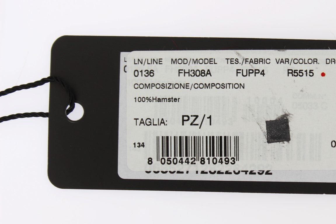 Bordeaux virkad hamsterpälshalsduk med huva