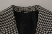 Gray Checkered Single Breasted Jacket Blazer