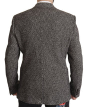 Gray Cotton Single Breasted Fantasy Blazer