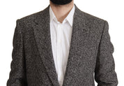 Gray Cotton Single Breasted Fantasy Blazer