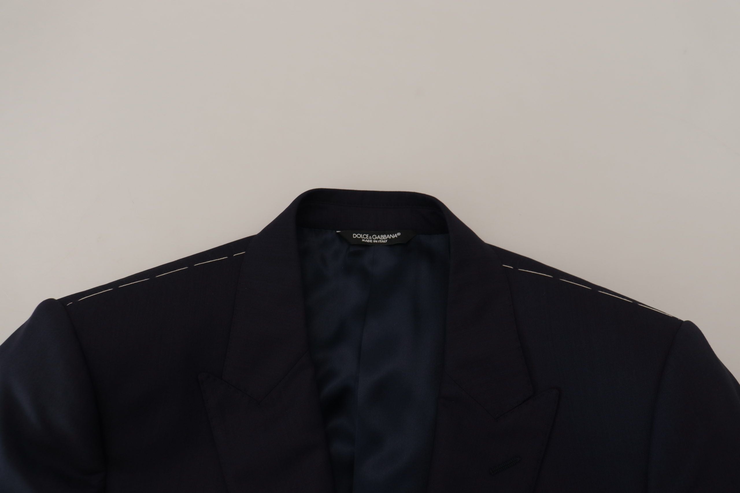 Blue Wool Single Breasted Coat Blazer