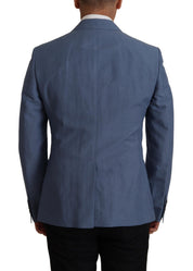 Blue Single Breasted Logo Blazer Jacket