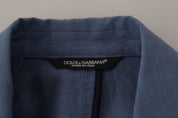 Blue Single Breasted Logo Blazer Jacket