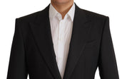 Black Wool Single Breasted Blazer v