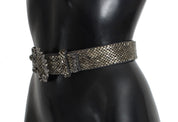 Crystal Buckle Sequined Waist Belt