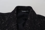 Black Wool Double Breasted Coat Men Jacket