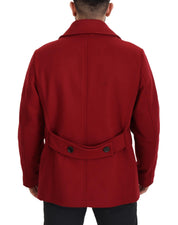 Red Wool Double Breasted Coat Jacket