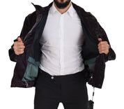 Bordeaux Nylon Collared Men Coat Jacket