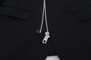 Black Wool Full Zip Long Sleeves Jacket