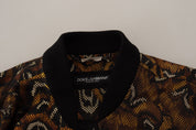 Brown Feather Full Zip Blouson Jacket