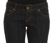 Blue Cotton Straight Fit Stretch Jeans