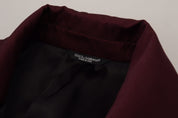 Bordeaux Polyester Double Breasted Jacket