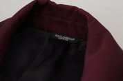 Bordeaux Polyester Double Breasted Jacket