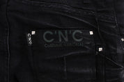 Black Cotton Slouchy Slims Fit Jeans