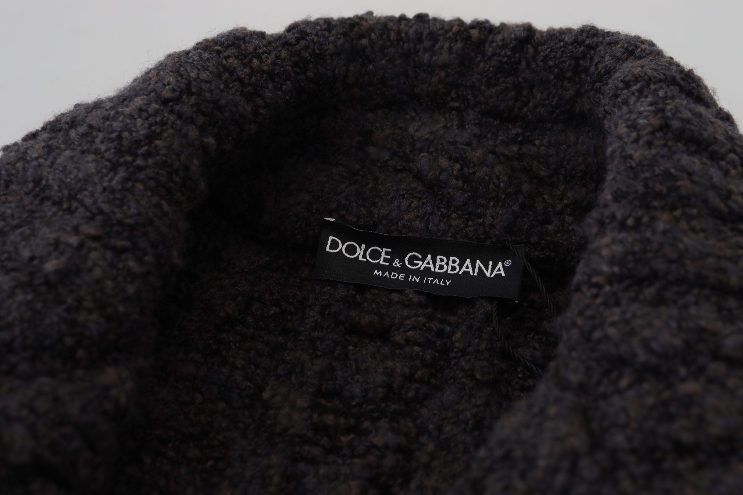 Black Wool Knit Double Breasted Coat Jacket
