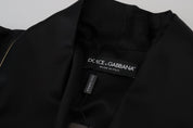 Black 100% Silk Robe Coat Wrap  Jacket