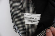 Black White Checkered Cotton Casual Pants