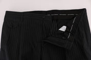 Blue Striped Cotton Dress Formal Pants