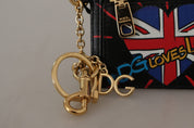 Black Leather #DGLovesLondon Keyring Cardholder Coin Case