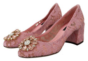 Dolce & Gabbana Pastel Pink Lace Heels Pumps