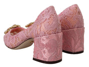 Dolce & Gabbana Pastel Pink Lace Heels Pumps