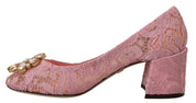 Dolce & Gabbana Pastel Pink Lace Heels Pumps
