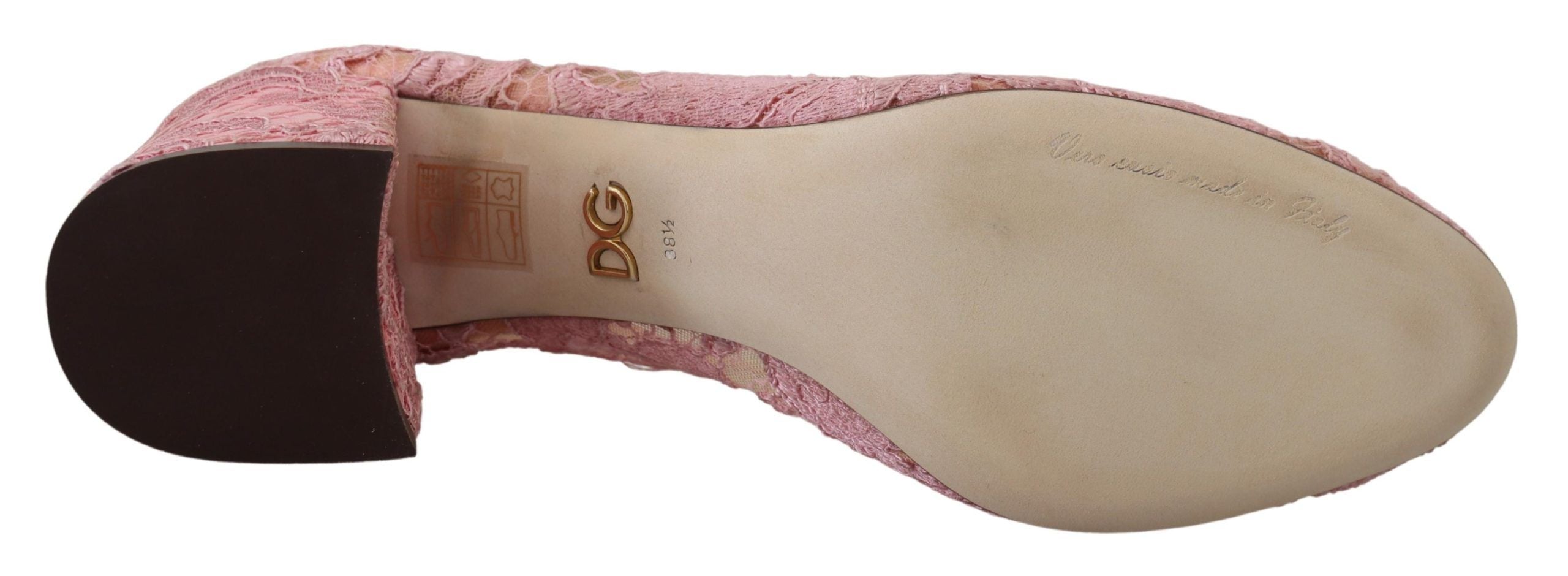 Dolce & Gabbana Pastel Pink Lace Heels Pumps