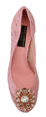 Dolce & Gabbana Pastel Pink Lace Heels Pumps