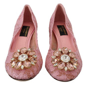 Dolce & Gabbana Pastel Pink Lace Heels Pumps