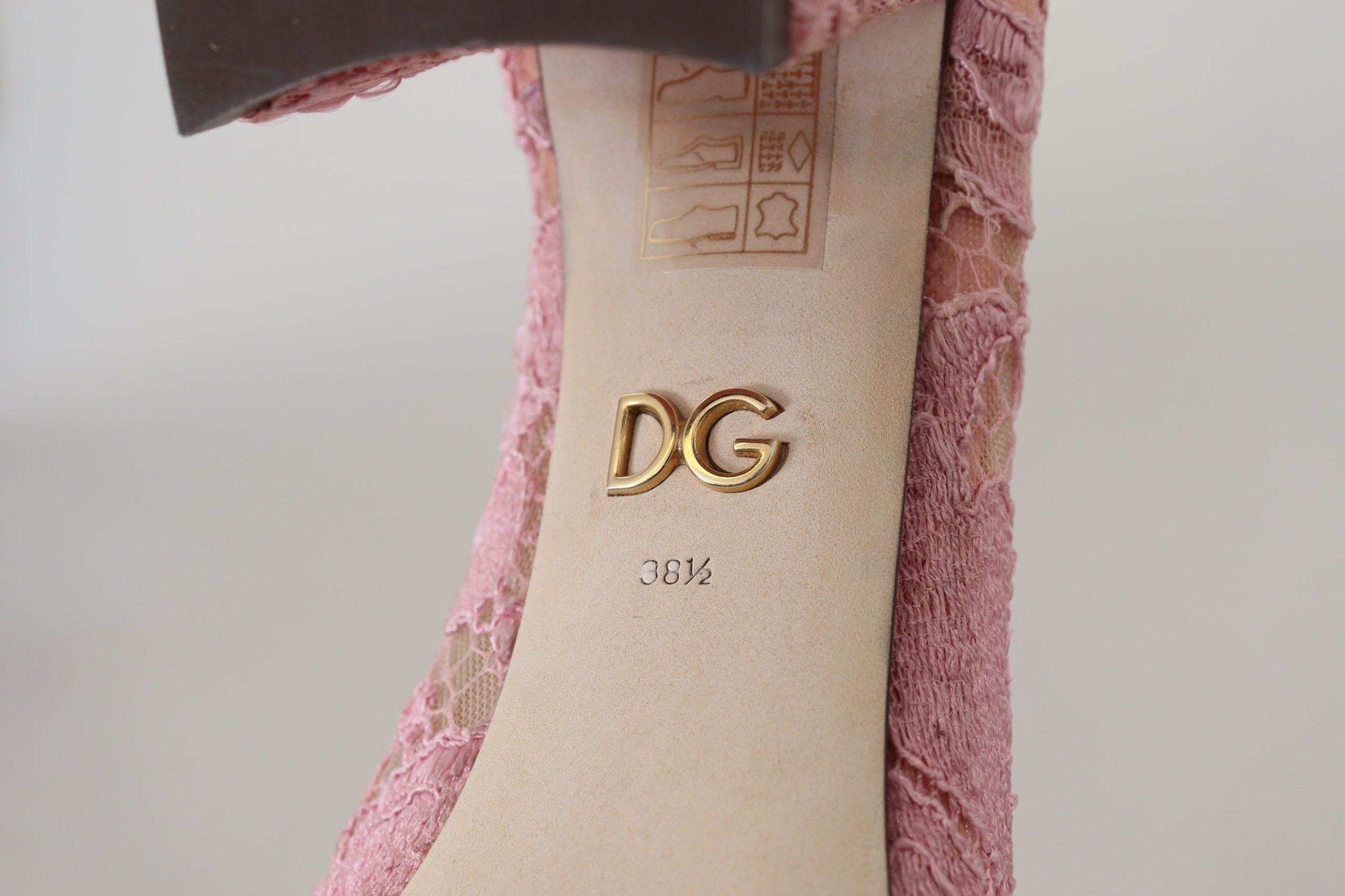 Dolce & Gabbana Pastel Pink Lace Heels Pumps