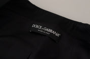 Black Slim Fit Long Sleeves Snap Jacket