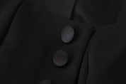 Black Slim Fit Long Sleeves Snap Jacket
