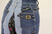 Multicolor Patchwork DG Fashion Wide Leg Denim Pant
