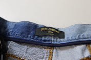 Multicolor Patchwork High Waist Denim Jeans