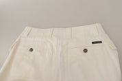 White High Waist Tapered Women Cotton Pants