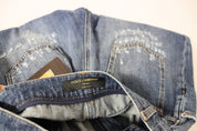 Blue Washed High Waist Loose Fit Pants